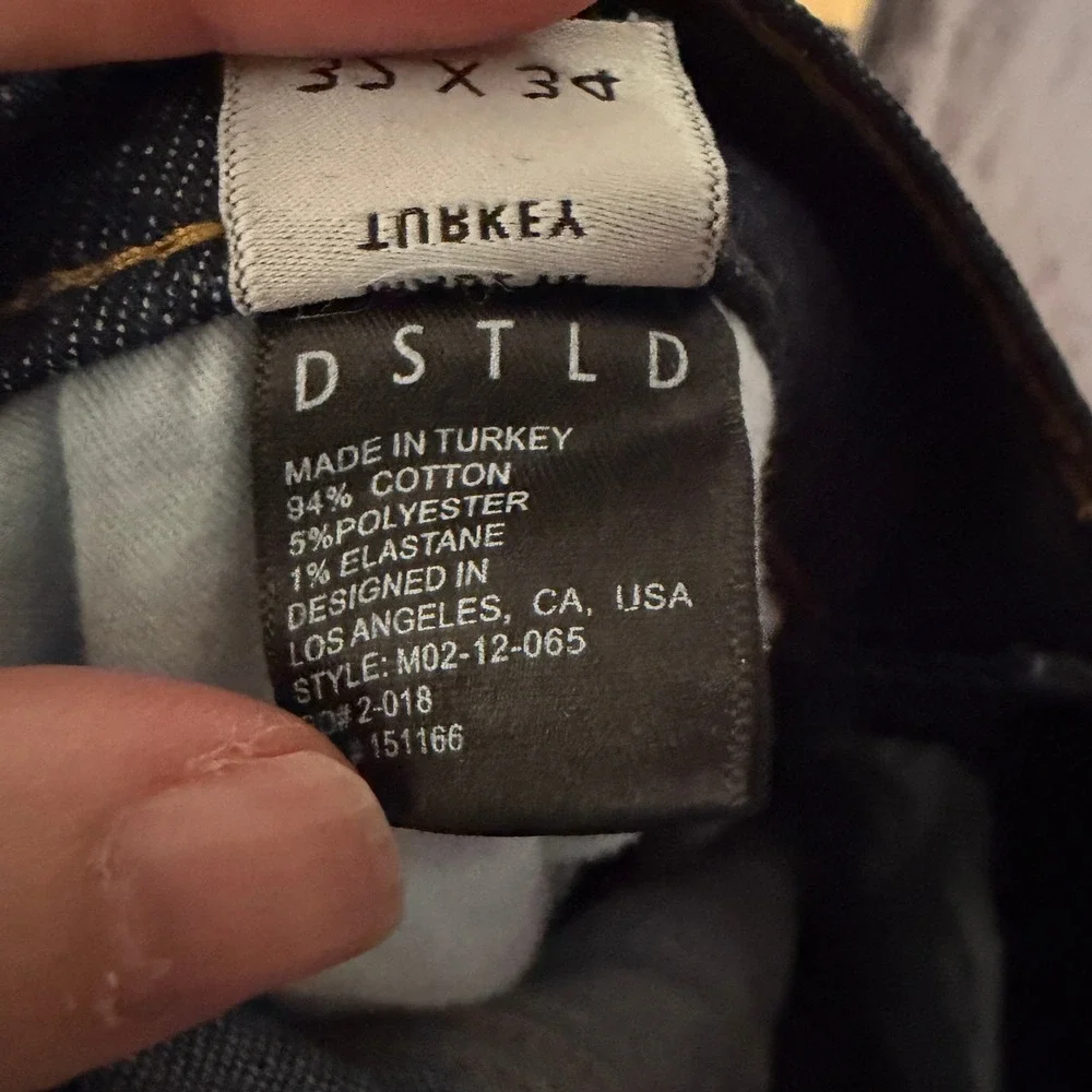 DSTLD Men's Skinny Slim Jeans in Dark Worn Wash 32X34‎